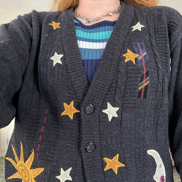Sun and moon cardigan (M)
