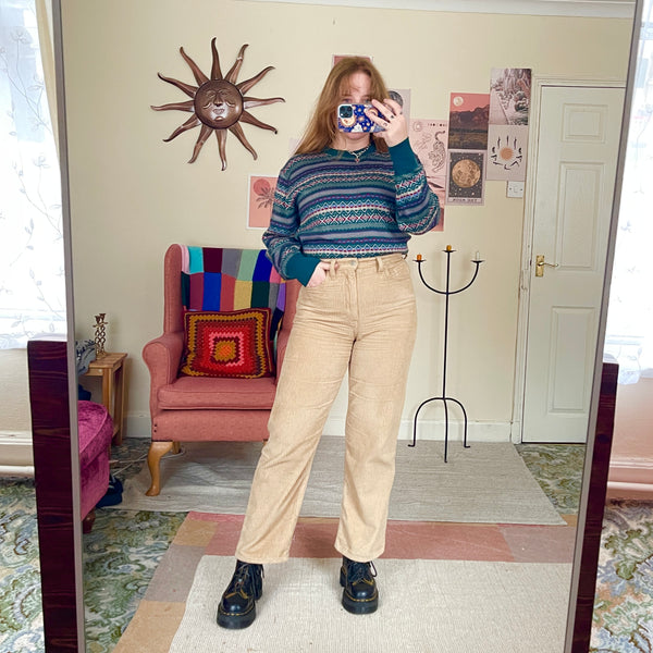 Teal knit jumper (M)