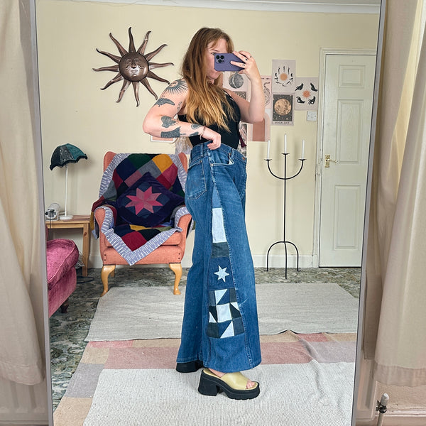 Star patchwork jeans (W40)