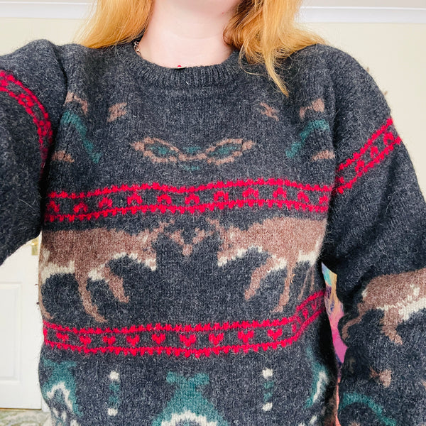Deer knit jumper (M)