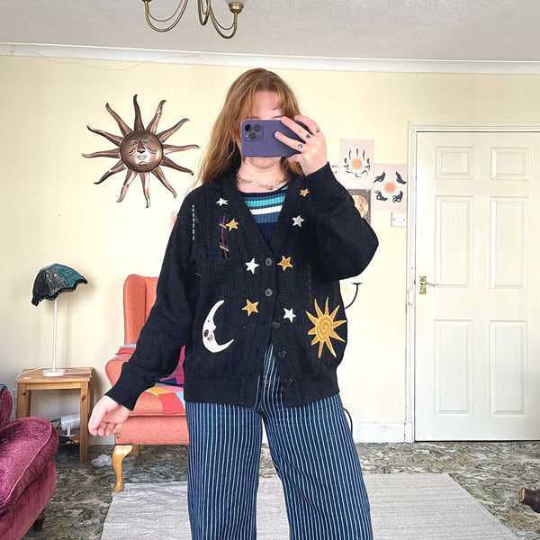 Sun and moon cardigan (M)