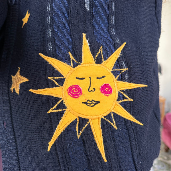 Sun and moon cardigan (L)
