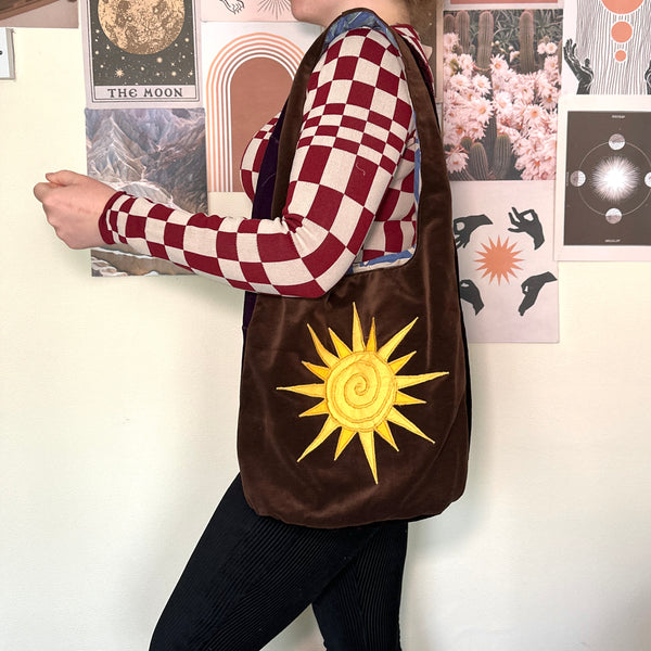 Sun and moon shoulder bag