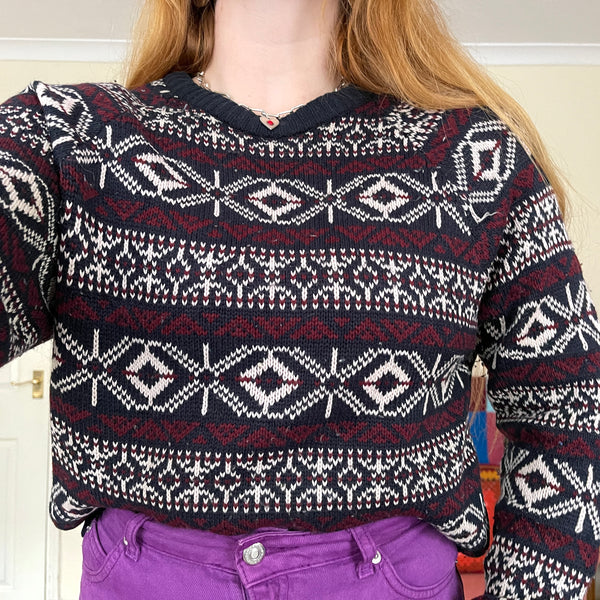 Navy knit jumper (M)