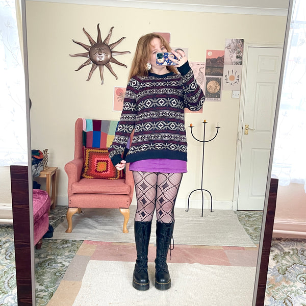 Navy knit jumper (M)