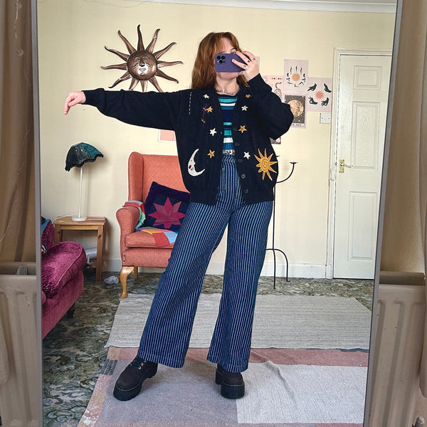 Sun and moon cardigan (M)