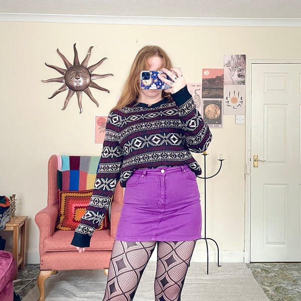 Navy knit jumper (M)