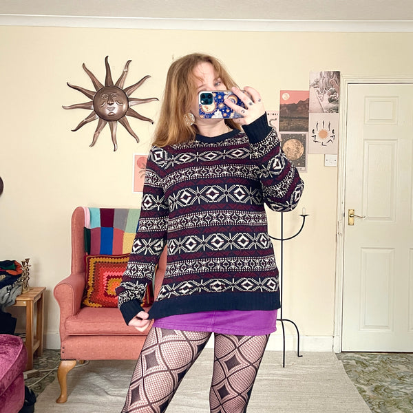 Navy knit jumper (M)