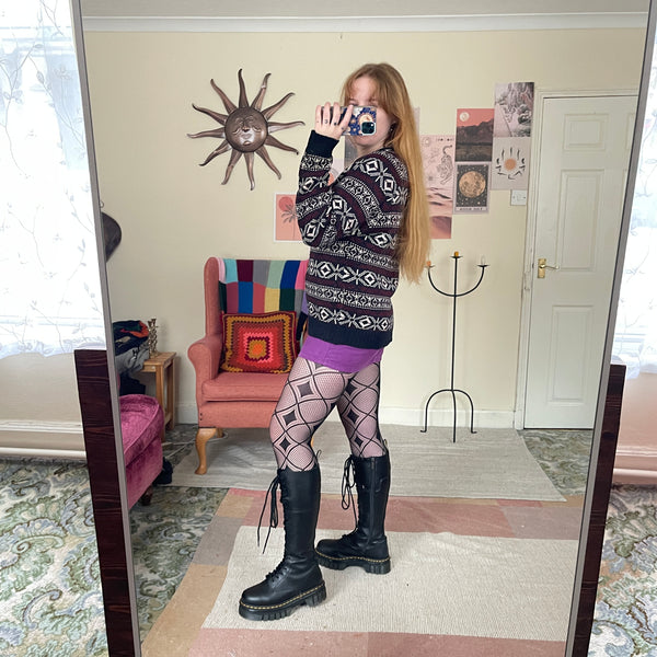 Navy knit jumper (M)