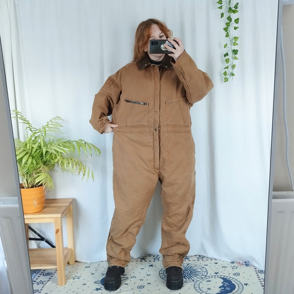 Tan padded boilersuit (L)