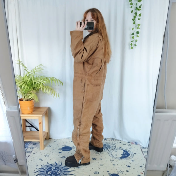Tan padded boilersuit (L)