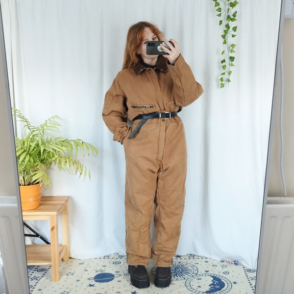 Tan padded boilersuit (L)