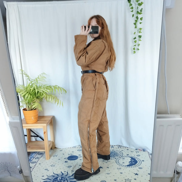 Tan padded boilersuit (L)