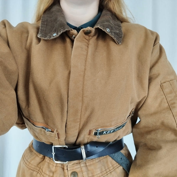 Tan padded boilersuit (L)