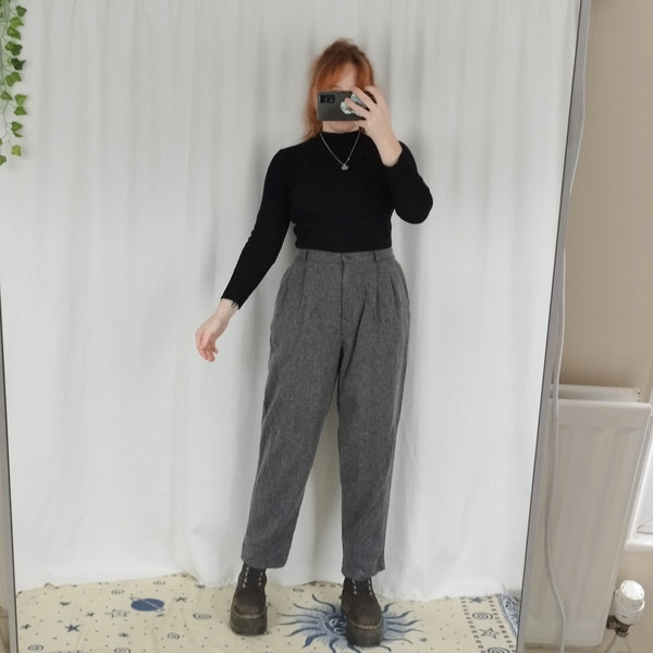 Grey merino wool trousers (W30)