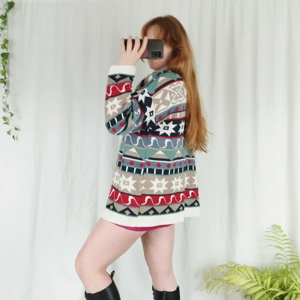 Rainbow knit cardigan (M)