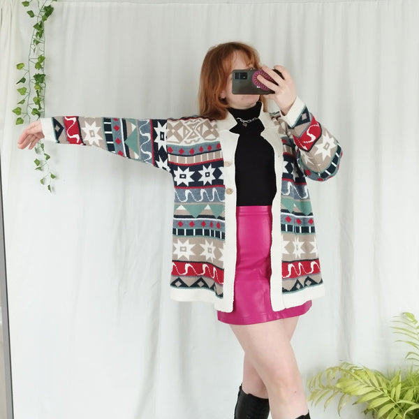 Rainbow knit cardigan (M)