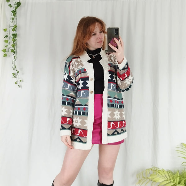 Rainbow knit cardigan (M)