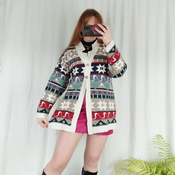 Rainbow knit cardigan (M)