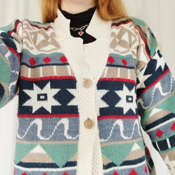 Rainbow knit cardigan (M)