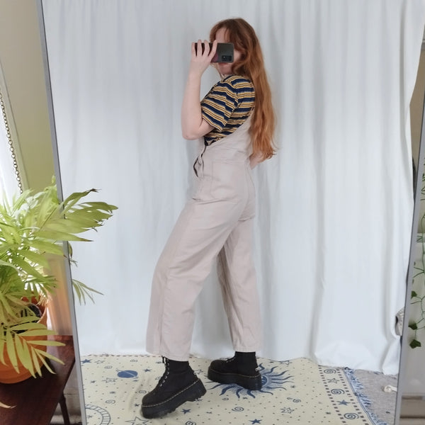 Oatmeal dungarees (S)