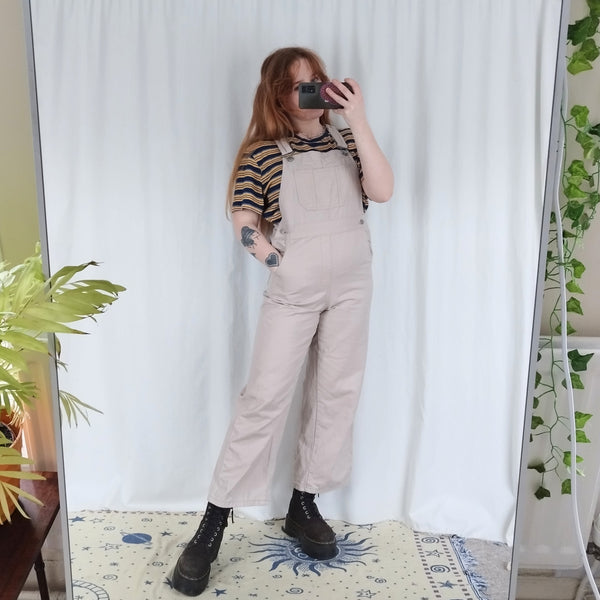 Oatmeal dungarees (S)