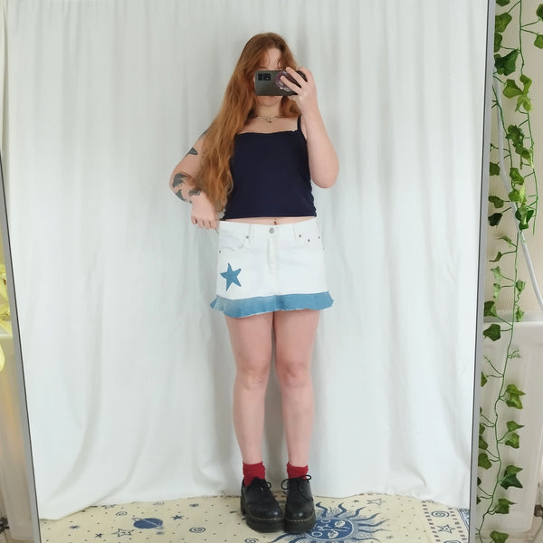 Denim mini skirt (W33-34)