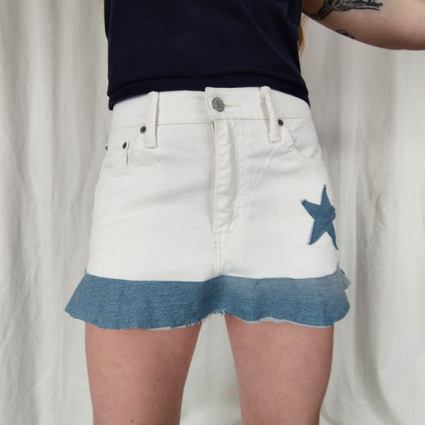 Denim mini skirt (W33-34)
