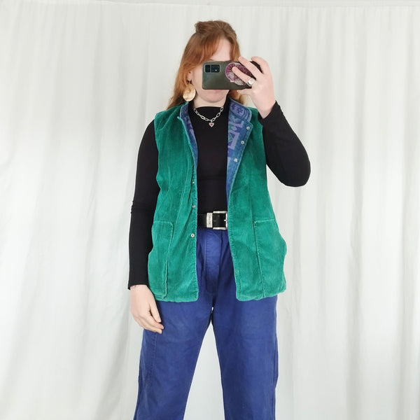 Jumbo cord reversible gilet (M)