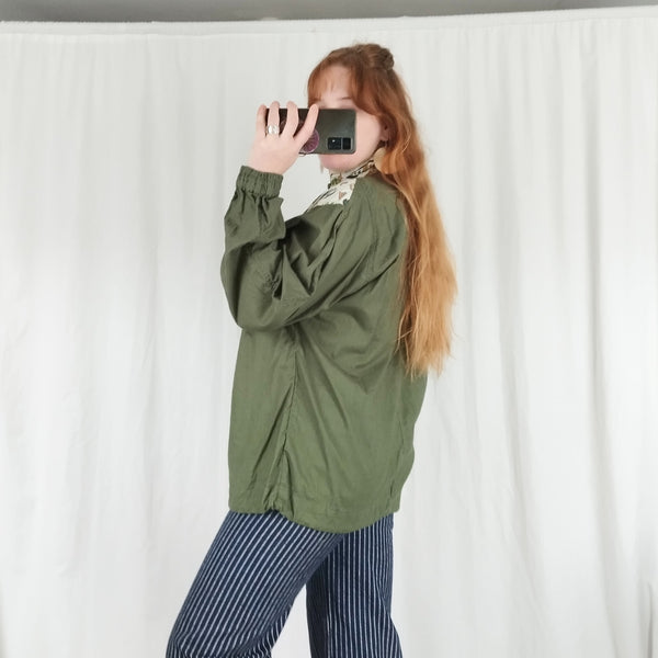 Forest green cagoule pullover (M)