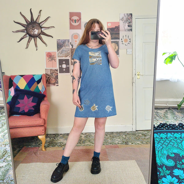 Denim tshirt dress (S)