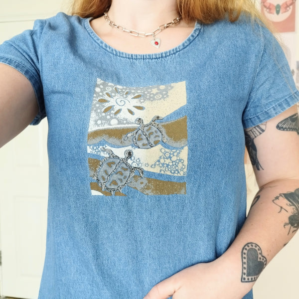 Denim tshirt dress (S)