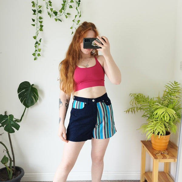 Stripy denim shorts (W30)