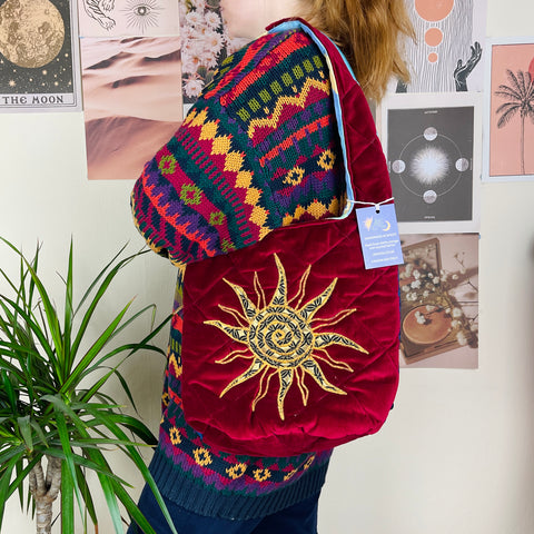 Sun and moon shoulder bag