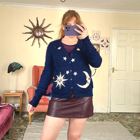 Sun and moon cardigan (S)