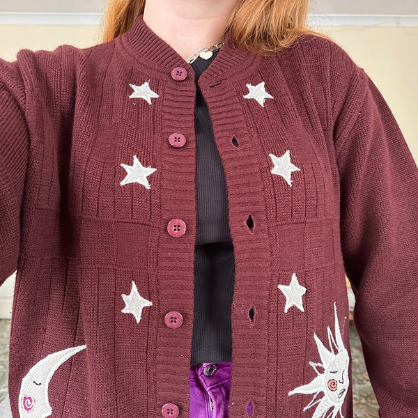 Sun and moon cardigan (M)