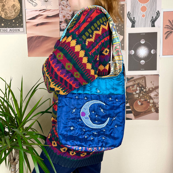 Sun and moon shoulder bag