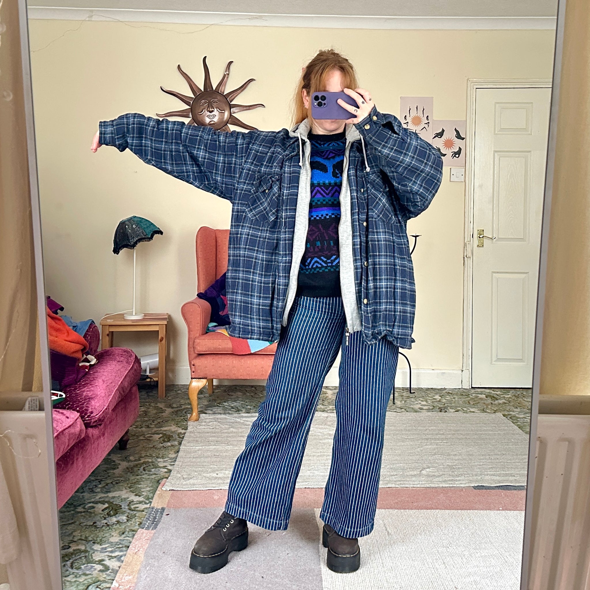 Midnight plaid jacket (XL)