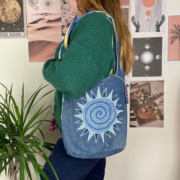 Sun and moon shoulder bag