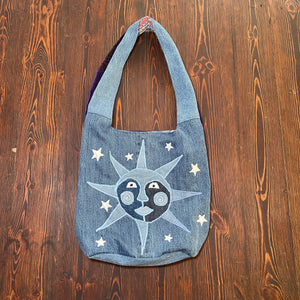 Sun and moon shoulder bag