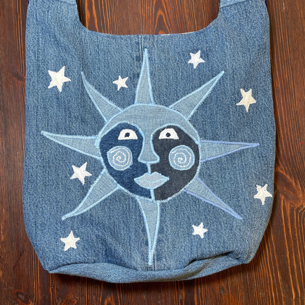 Sun and moon shoulder bag