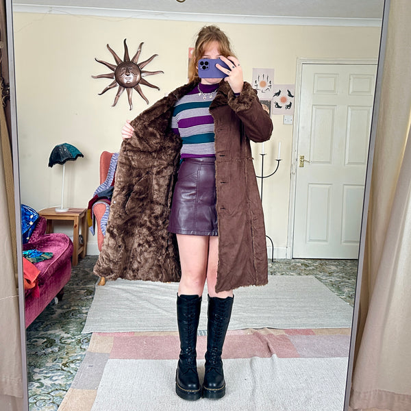 Earth afghan coat (M)