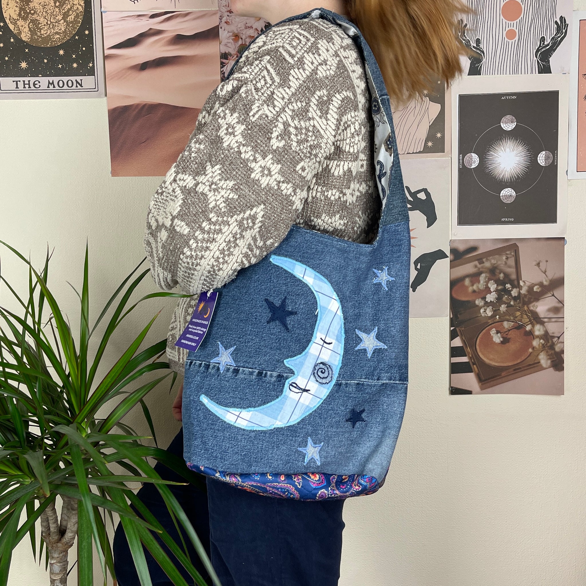 Sun and moon shoulder bag