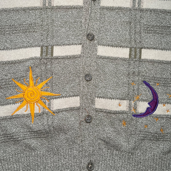 Sun and moon knit cardigan (L)