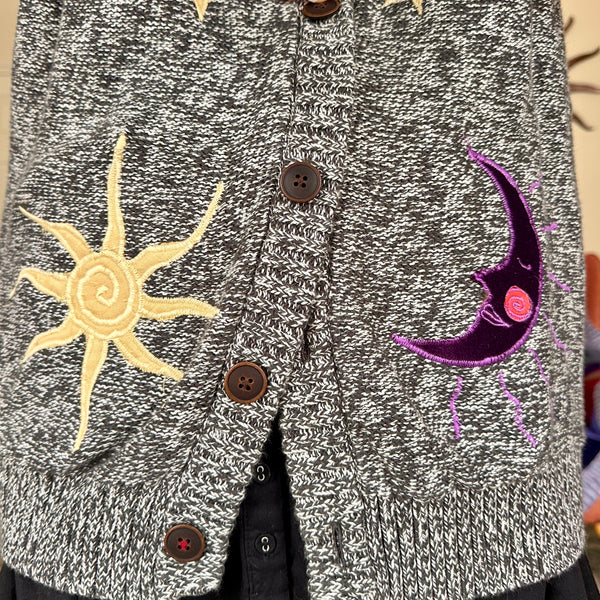 Sun and moon cardigan (L)