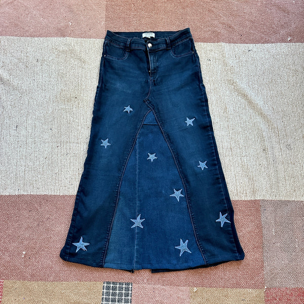 Starry denim maxi skirt (W30)