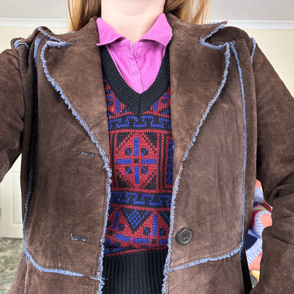 Brown suede afghan coat (L)