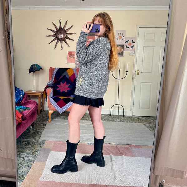 Sun and moon cardigan (L)
