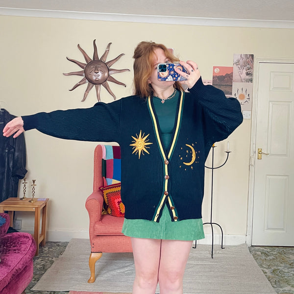 Sun and moon knit cardigan (S)