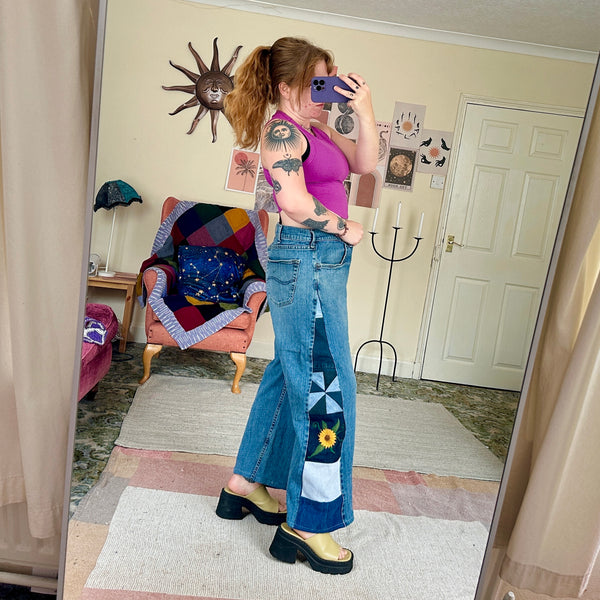 Sunflower patchwork jeans (W40)